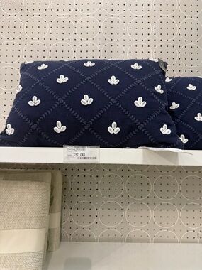 Navy Blue Embroidered Accent Pillow - Threshold™